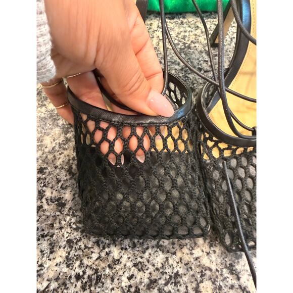Bottega Veneta Black Stretch Mesh Square Toe Sandals 36 1/2 - Picture 5 of 16